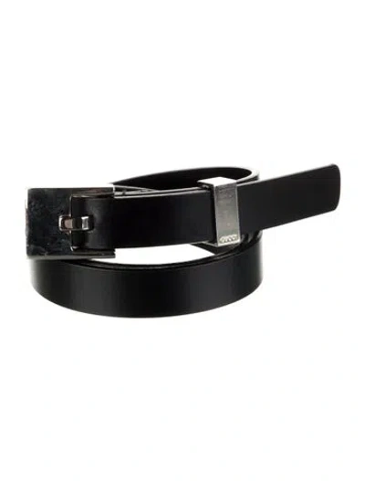 Pre-owned Gucci Skinny Leather Belt In Black