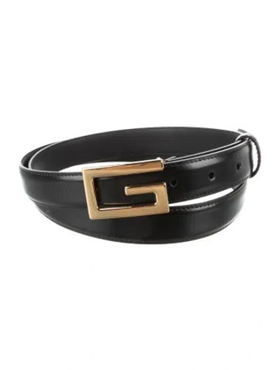 Pre-owned Gucci Skinny Leather Belt In Black