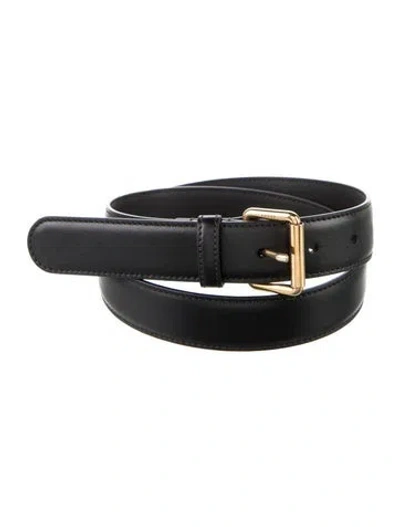 Pre-owned Gucci Skinny Leather Belt In Black