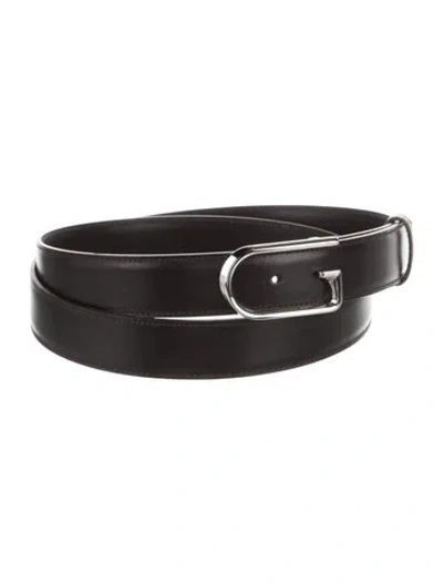 Pre-owned Gucci Skinny Leather Belt In Brown