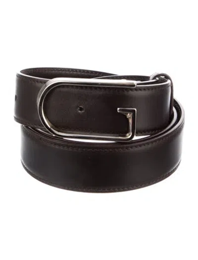 Pre-owned Gucci Skinny Leather Belt In Brown