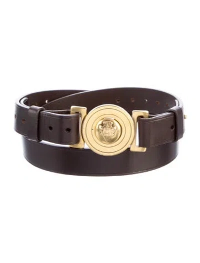 Pre-owned Gucci Skinny Leather Belt In Brown