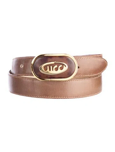 Pre-owned Gucci Skinny Leather Belt In Brown