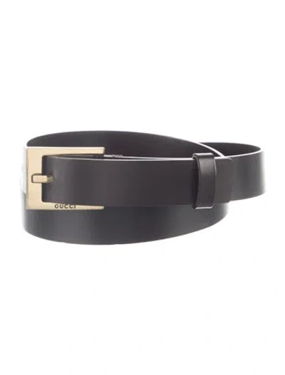 Pre-owned Gucci Skinny Leather Belt In Brown