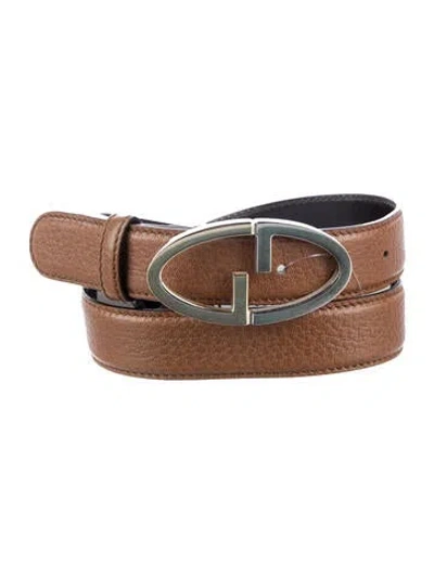 Pre-owned Gucci Skinny Leather Belt In Brown
