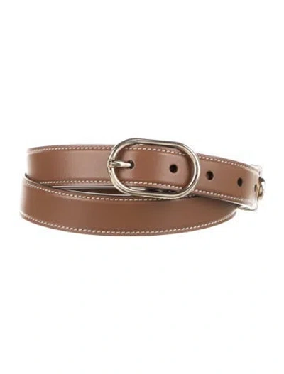 Pre-owned Gucci Skinny Leather Belt In Brown