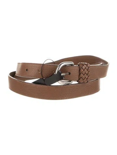 Pre-owned Gucci Skinny Leather Belt In Brown