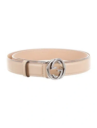 Pre-owned Gucci Skinny Leather Belt In Neutral