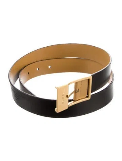 Pre-owned Gucci Skinny Leather Belt In Neutral