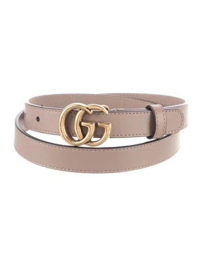 Pre-owned Gucci Skinny Leather Belt In Neutral