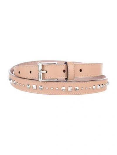 Pre-owned Gucci Skinny Leather Belt In Neutral