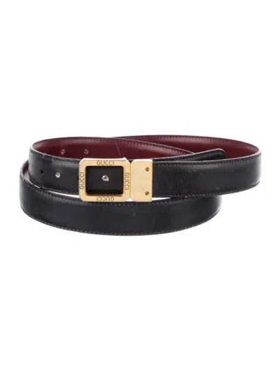 Pre-owned Gucci Skinny Leather Belt In Red