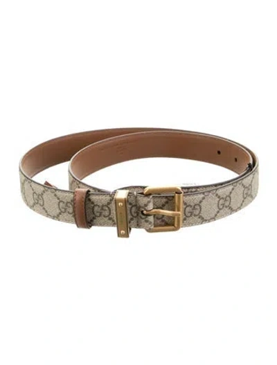 Pre-owned Gucci Skinny Leather Belt W/ Tags In Neutral