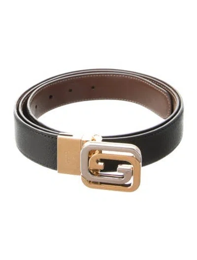 Pre-owned Gucci Skinny Leather Waist Belt In Black