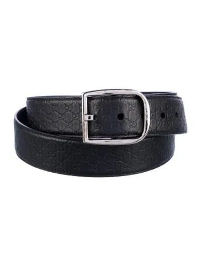 Pre-owned Gucci Skinny Leather Waist Belt In Blue