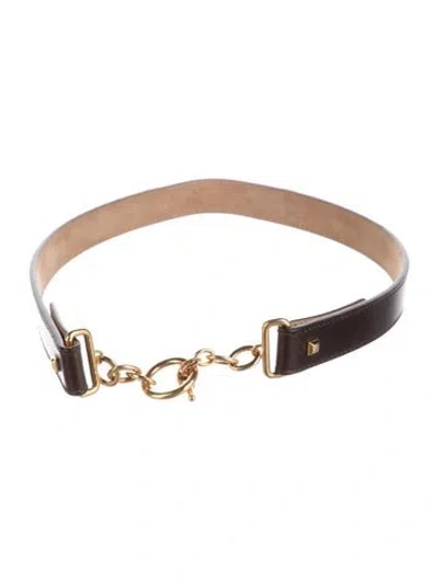 Pre-owned Gucci Skinny Leather Waist Belt In Multi