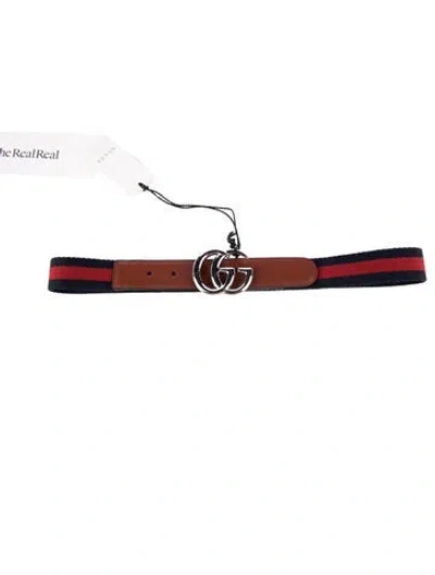 Pre-owned Gucci Skinny Leather Waist Belt W/ Tags In Brown
