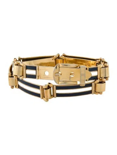 Pre-owned Gucci Skinny Metal Belt In Gold