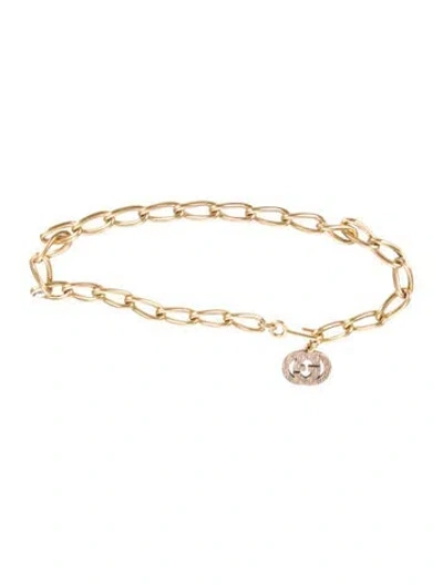 Pre-owned Gucci Skinny Metal Waist Belt W/ Tags In Gold