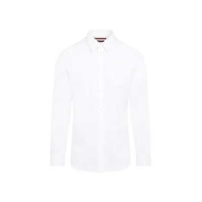 Gucci Men Skinny Fit Cotton Shirt With Buttons Closure And Long Sleeve In White