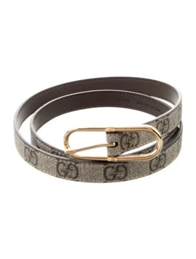 Pre-owned Gucci Skinny Waist Belt In Neutral