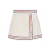 Gucci Gold-tone Buttoned High-waisted Wrap Skirt In Beige