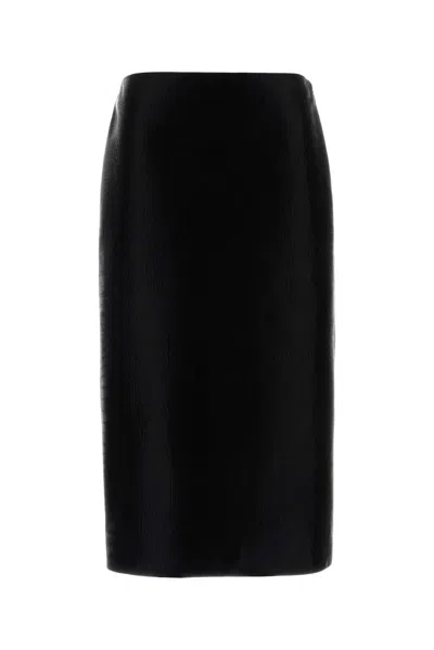 Gucci Lamb Skin Skirt In Black
