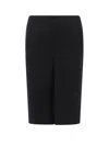 Gucci Wool-blend Tweed Midi Skirt In Black