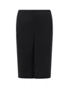 Gucci Wool-blend Tweed Midi Skirt In Black