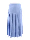 Gucci Gg Supreme Oxford Cotton Midi Skirt In Blue