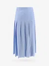 Gucci Gg Supreme Oxford Cotton Midi Skirt In Blue