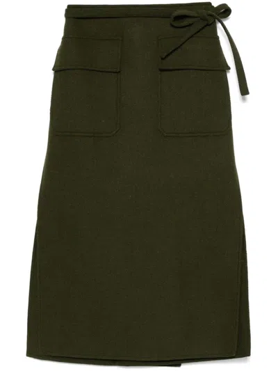 Gucci Wrap Maxi Skirt In Green