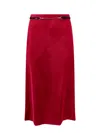 Gucci Women Velvet Skirt With Belt And Horsebit Detail In Pink