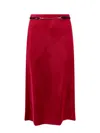 Gucci Women Velvet Skirt With Belt And Horsebit Detail In Pink