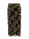 Gucci Womens Sequin-embellished Mid-waist Woven Midi Skirt Deep Oil Mix
