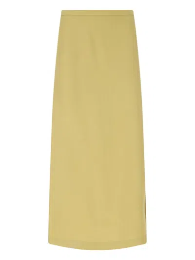 Gucci Midi Skirt With Slit In Gold