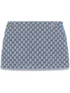 Gucci Gg Shadow Bouclé Mini Skirt In Azure/black