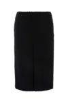 Gucci High Waist Knee-length Skirt With Back Slit And Side Pockets In Black