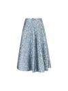 Gucci Womens Glossy Sky Butterfly-pattern Mid-waist Brocade Midi Skirt In Glossy Sky