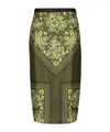 Gucci Womens Forest Green Brown Floral Slit Silk Midi Skirt In Green