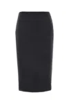 Gucci Dark Grey Embroidered Wool And Silk Skirt In Grey
