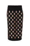 Gucci Cut-out Detailing Silk Skirt In Multicoloured
