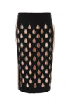 Gucci Cut-out Detailing Silk Skirt In Multicoloured