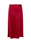 Gucci Women Velvet Skirt With Belt And Horsebit Detail In Pink