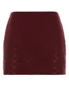 Gucci Gg Fabric High Waist Geometric Mini Skirt In Burgundy