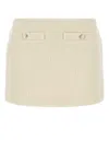 Gucci Ivory Tweed Mini Skirt In White
