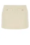 Gucci Ivory Tweed Mini Skirt In White