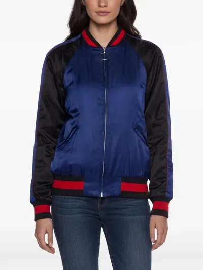 Pre-owned Gucci Skull-embroidered Bomber Jacket In Blue