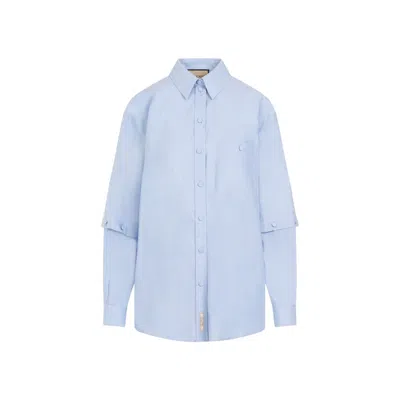 Gucci Sky Blue Cotton Oxford Shirt