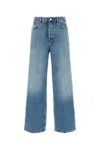 Gucci Sky Blue Wide-leg Denim Jeans In Blue